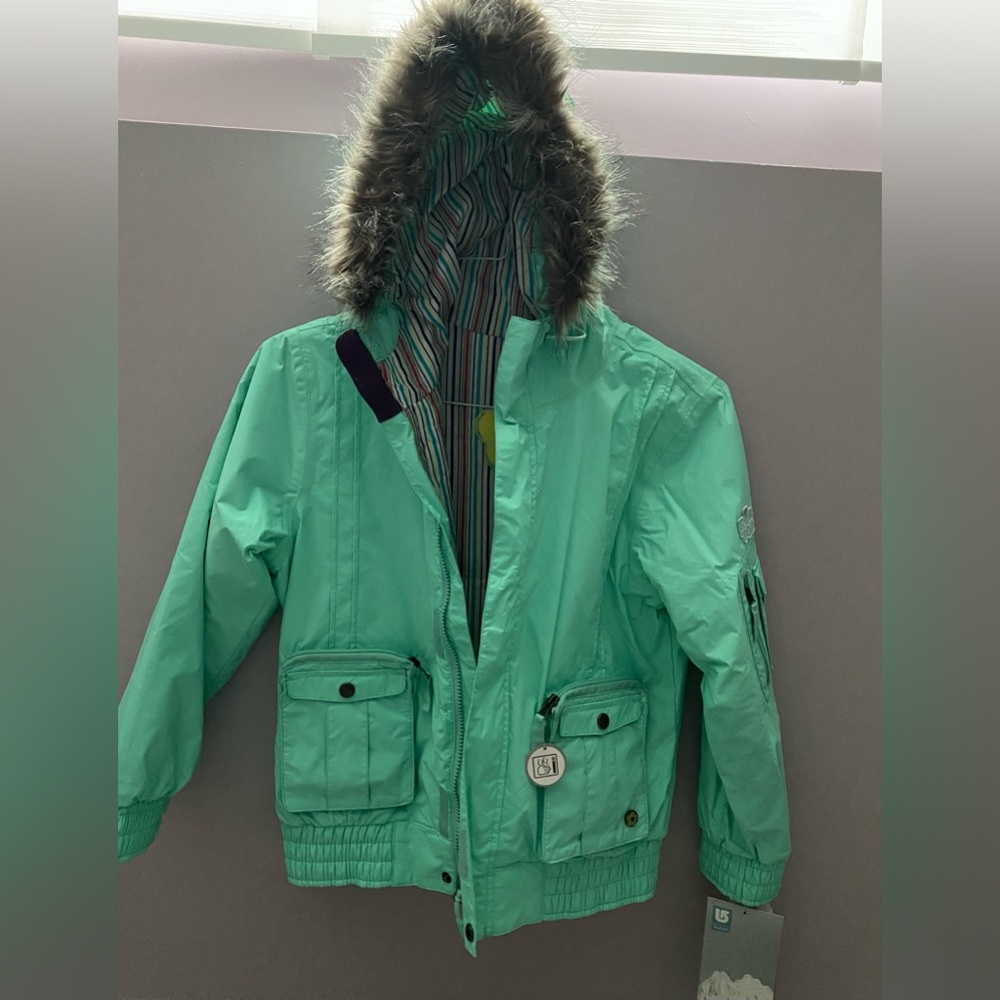 Girls bomber jacket with hood. Warm size 10-12. Brand new